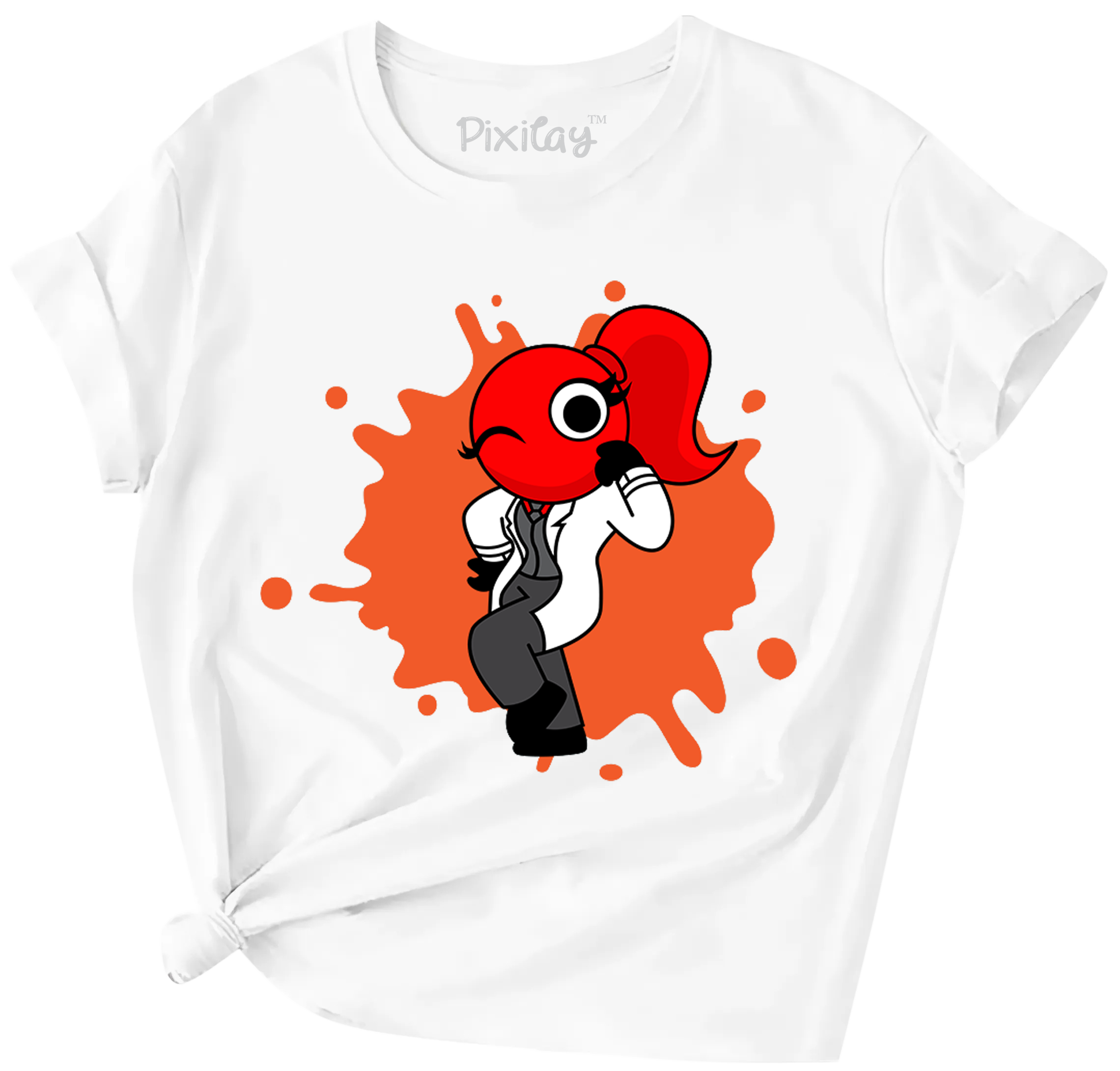 Buy white Red Rainbow Friend Girls Short Sleeve T-Shirt