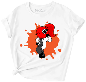 Buy white Red Rainbow Friend Girls Short Sleeve T-Shirt