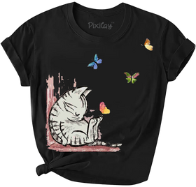 Sleeping Kitty Girls Short Sleeve T-Shirt - 0