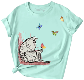 Buy cumulus Sleeping Kitty Girls Short Sleeve T-Shirt
