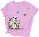 Sleeping Kitty Girls Short Sleeve T-Shirt-3