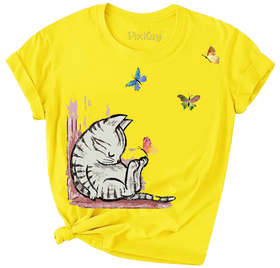 Sleeping Kitty Girls Short Sleeve T-Shirt