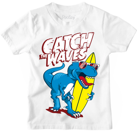 Buy white T-Rex Catch the Waves Graphic Tee