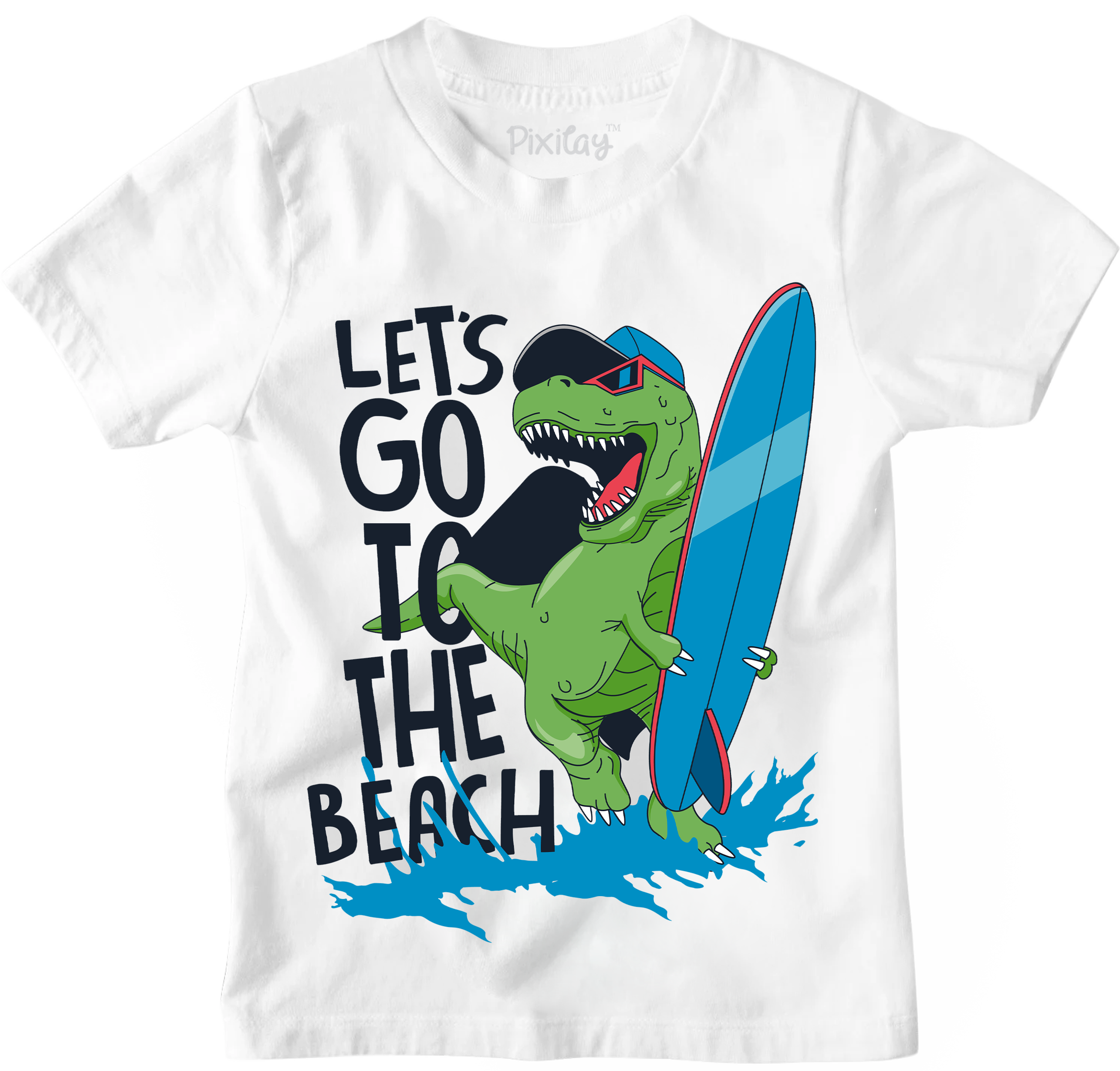 T-Rex Let's Go to the Beach Graphic Tee - 0