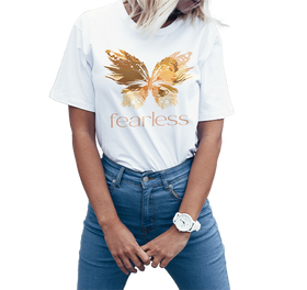 Fearless Butterfly Design T-Shirt for Women